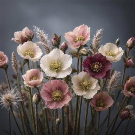 Fotohintergrund: Nahaufnahme von Christrosen