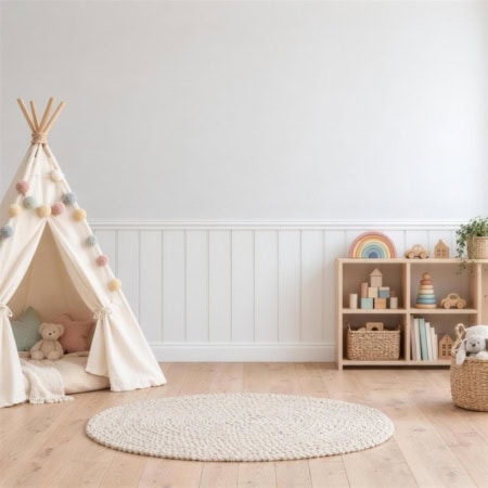Fotohintergrund: Spielzimmer mit Tipi