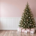 Fotohintergrund: Weihnachtsbaum vor Rosé