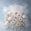 Fotohintergrund: Winterblüten Eishimmel