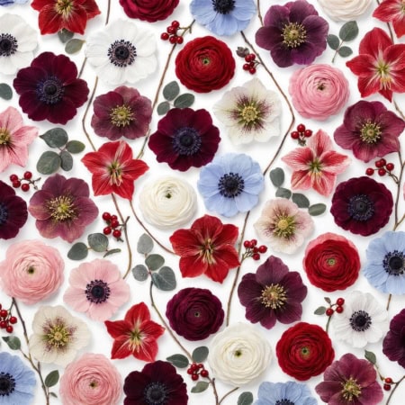 Fotohintergrund: Winterblüten Konfetti