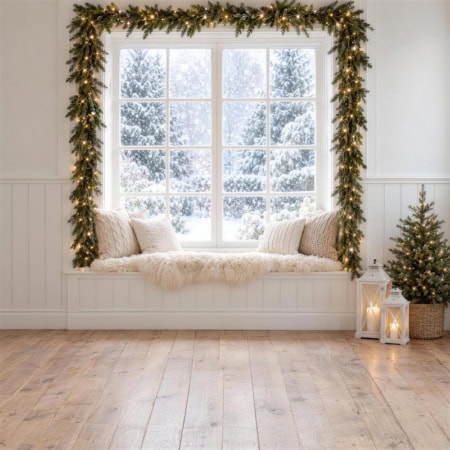 Fotohintergrund: Wintertraum am Fenster