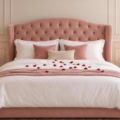 Fotohintergrund: Romantisches Samtbett – Ausschnitt 200 x 200 cm