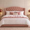 Fotohintergrund: Romantisches Samtbett – Ausschnitt 250 x 250 cm