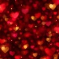 Fotohintergrund: Rotes Herz-Bokeh – Ausschnitt 250 x 250 cm